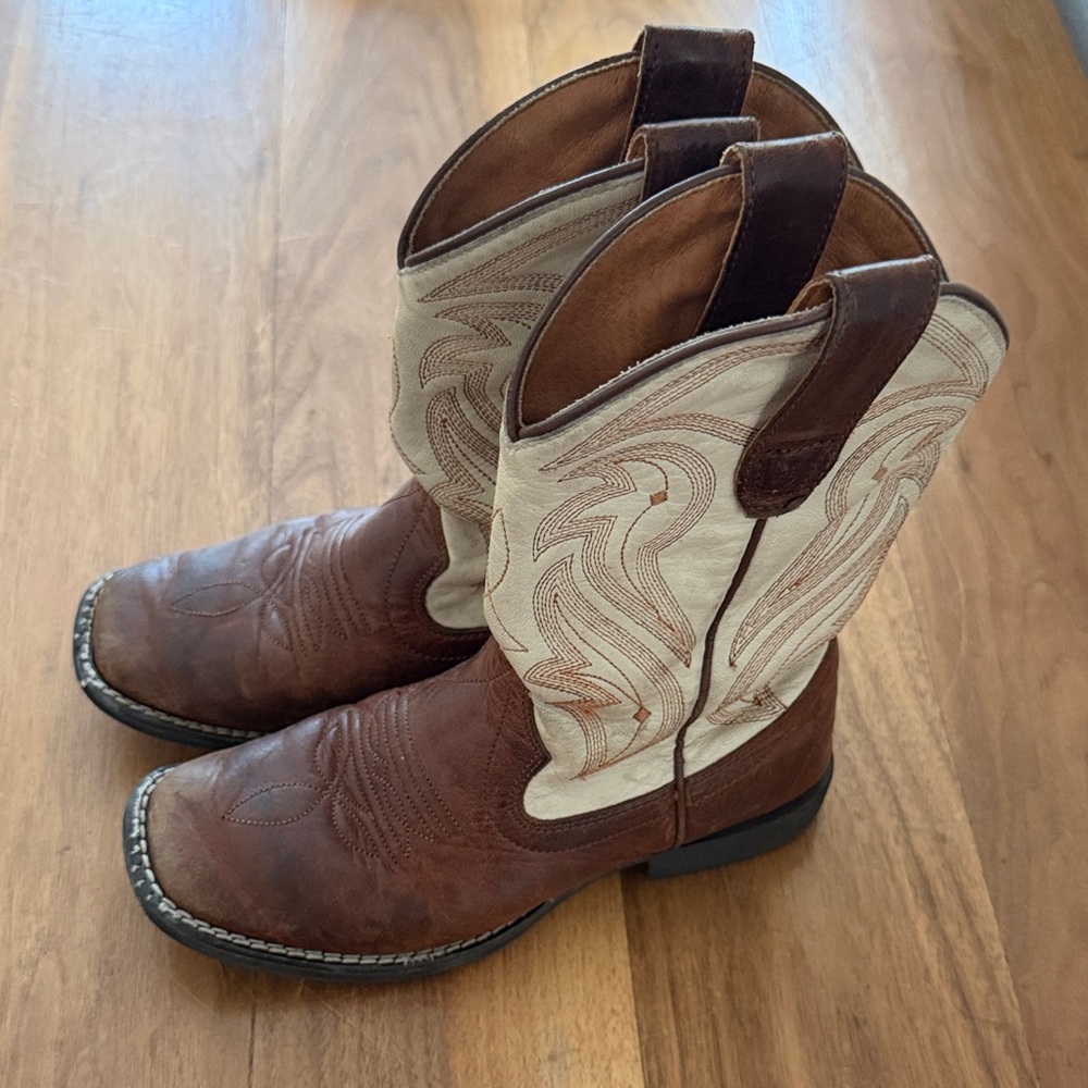 Rank 45 Brown Leather Western kids Cowboy Boots